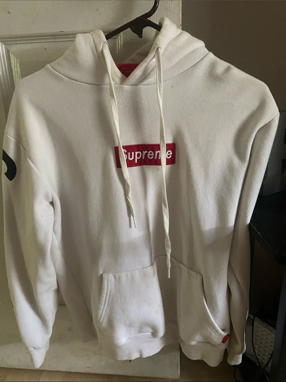 Supreme White Hoodie with Red Box Logo